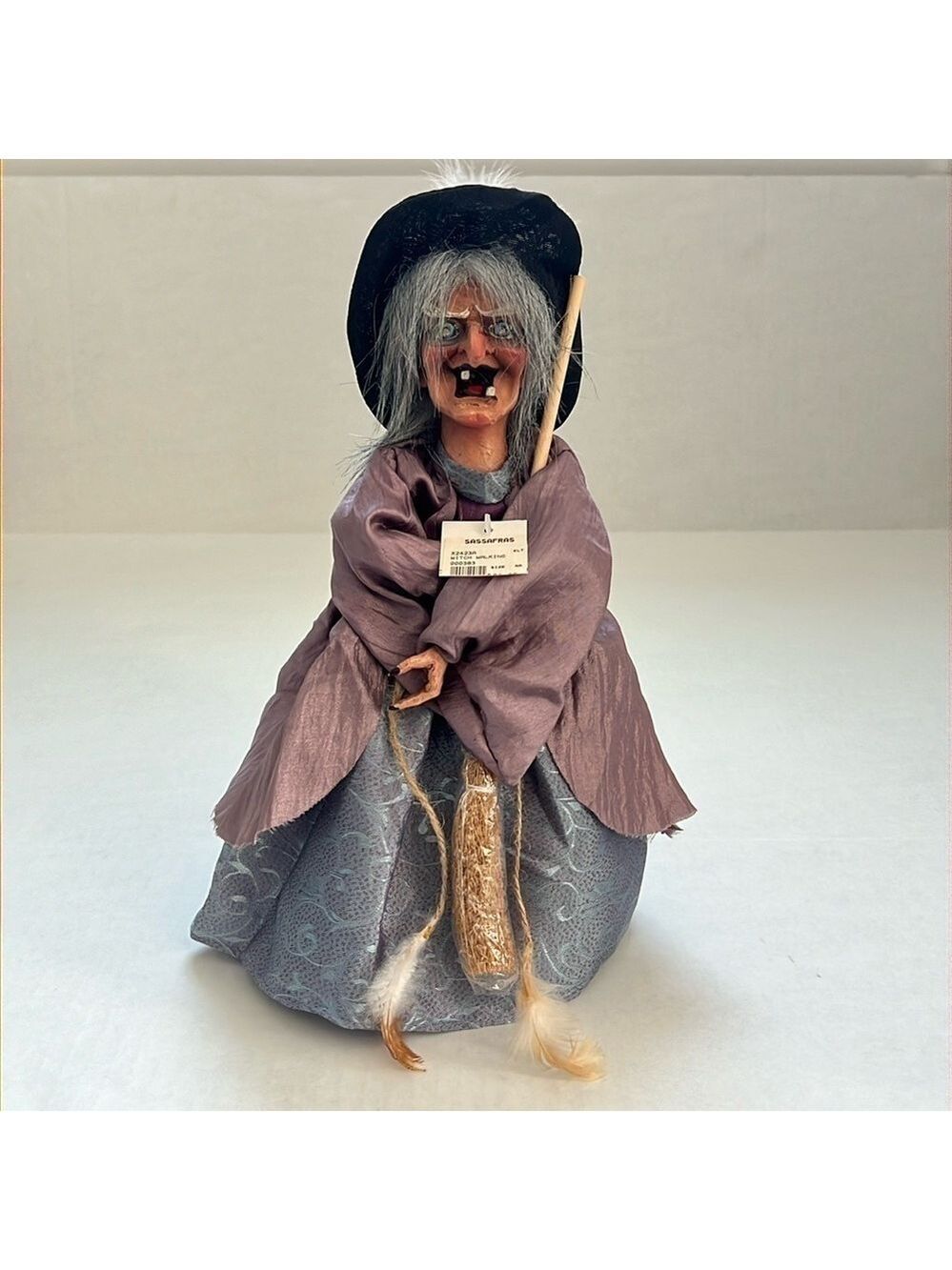 Sassafras Vintage Motorized Laughing Halloween Witch Doll/ Halloween Decoration